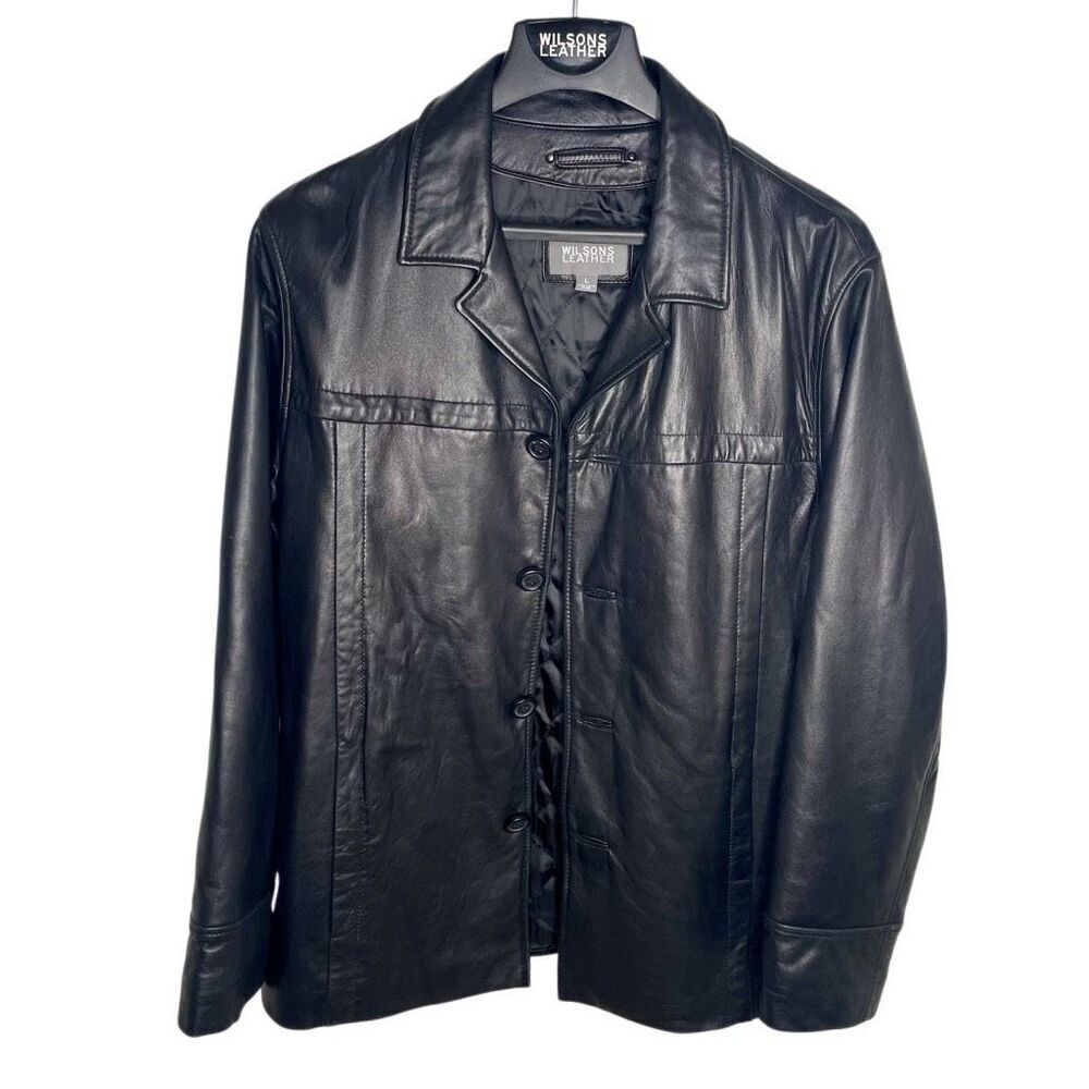WILSONS Leather "M. Julian" Black Soft Insulated‎ 100% Men’s Coat Size Large L